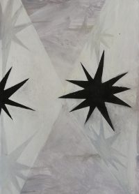 Danza fredda, 21x30 cm, acrilico e collage su carta, 2019